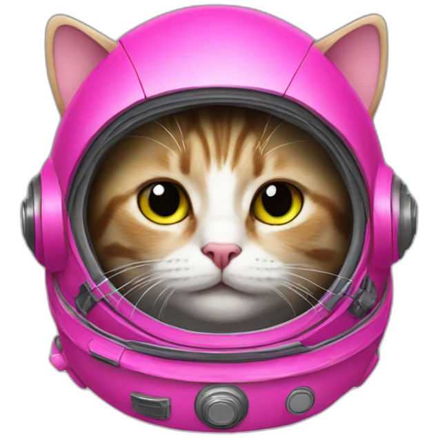 cat wearing a hot pink space suit emoji