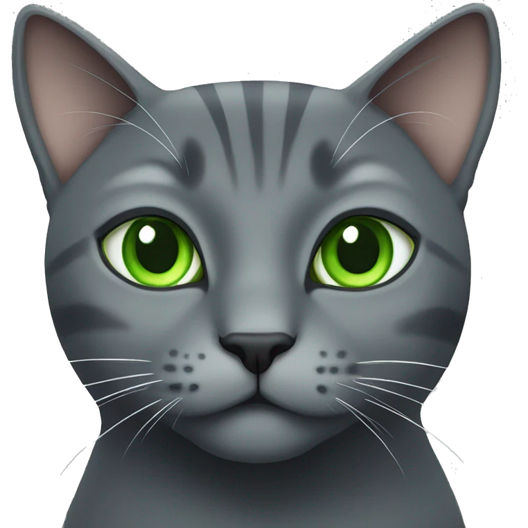 green eyed solid gray cat emoji