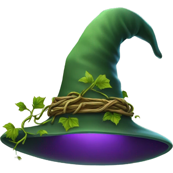wizard hat covered in vines emoji