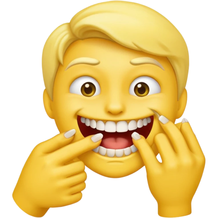 Emoji that bite nails showing his teeths emoji