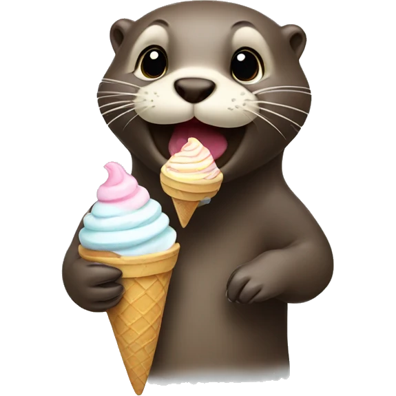 Otter eating ice cream  emoji