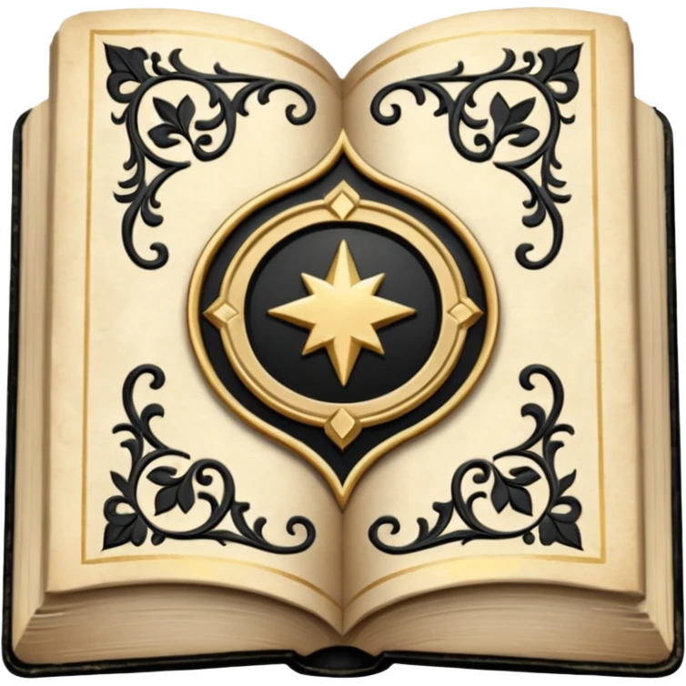 Book magic black and white emoji