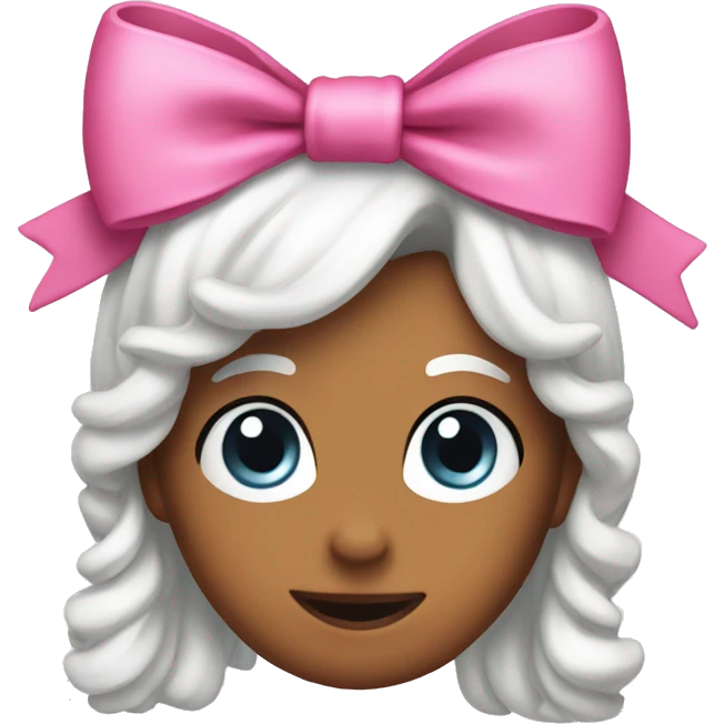 a cute bow that looks like the pink one but instead it's white! emoji