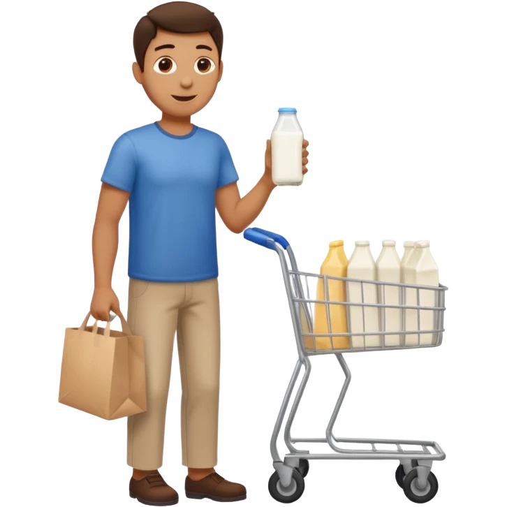 man full body buying a milk emoji