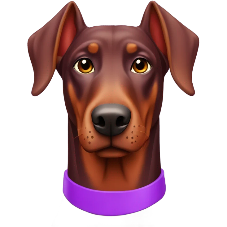realistic red doberman with purple collar emoji