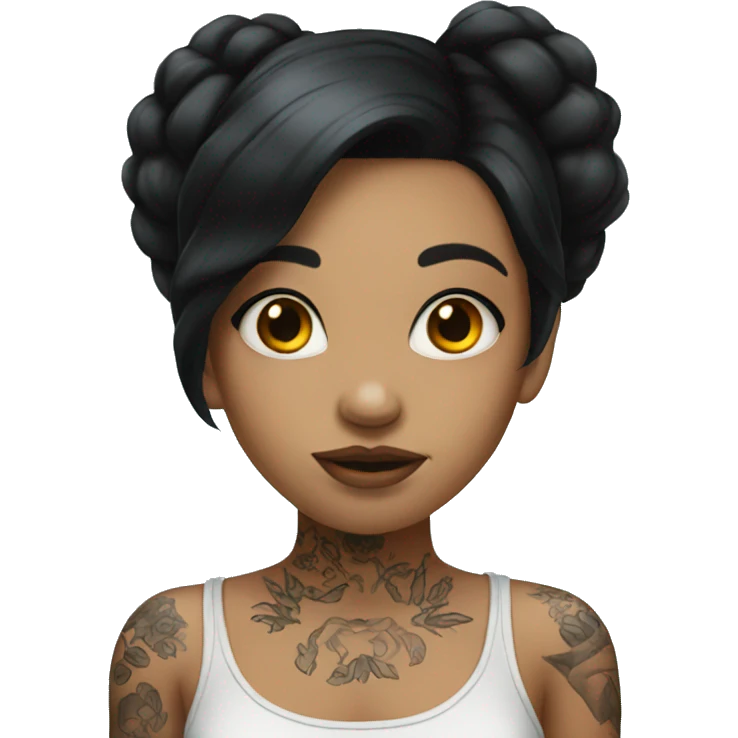Girl with black hair and tattoos emoji