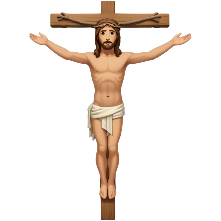 распятый Иисус на кресте в полный рост сбоку.  Крест должен быть целый вид со стороны  emoji