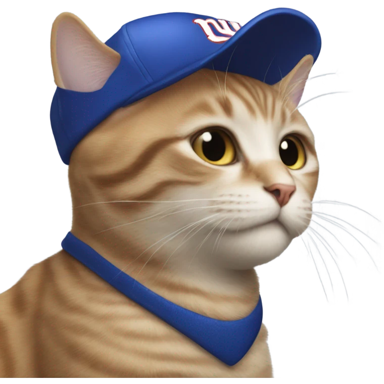 Cat wearing a New York giants hat emoji