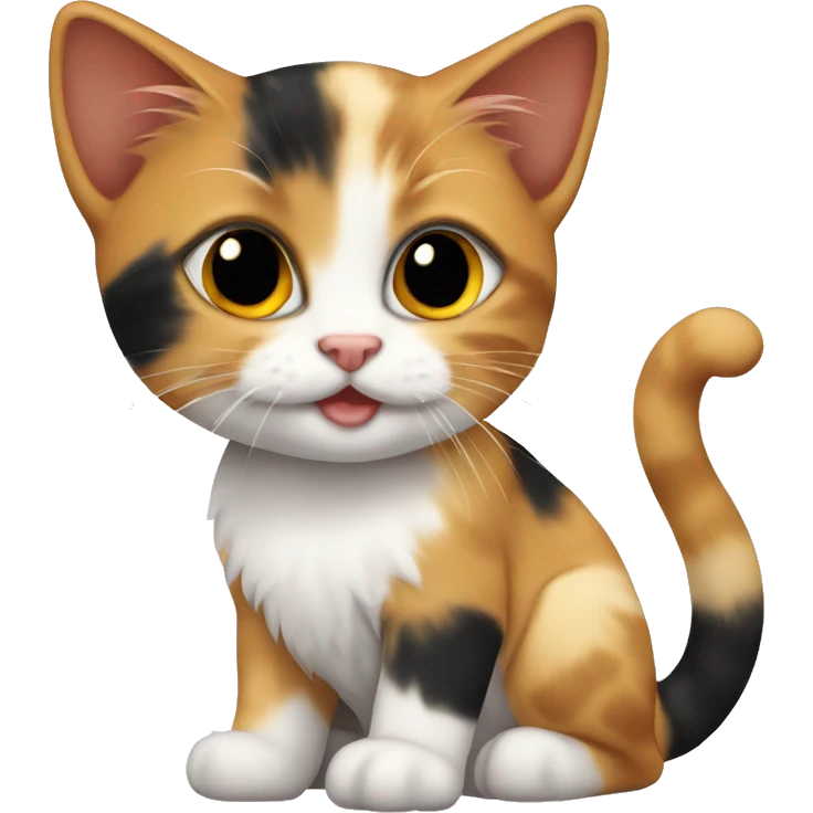A calico kitten emoji