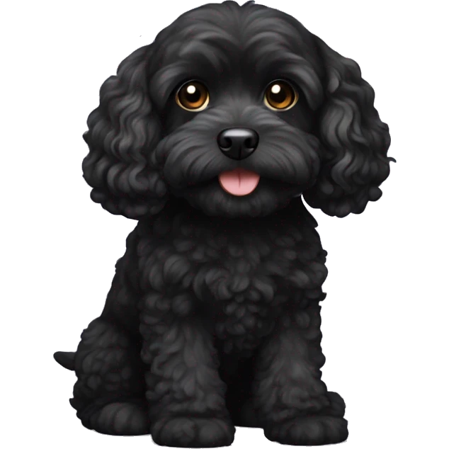 Black cavapoo emoji