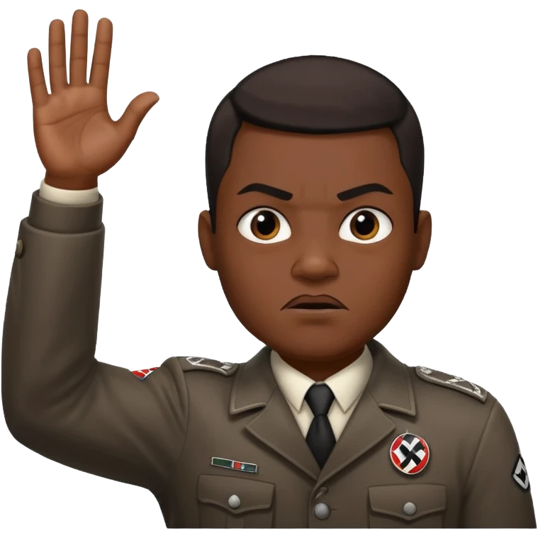 un negro haciendo el saludo nazi emoji