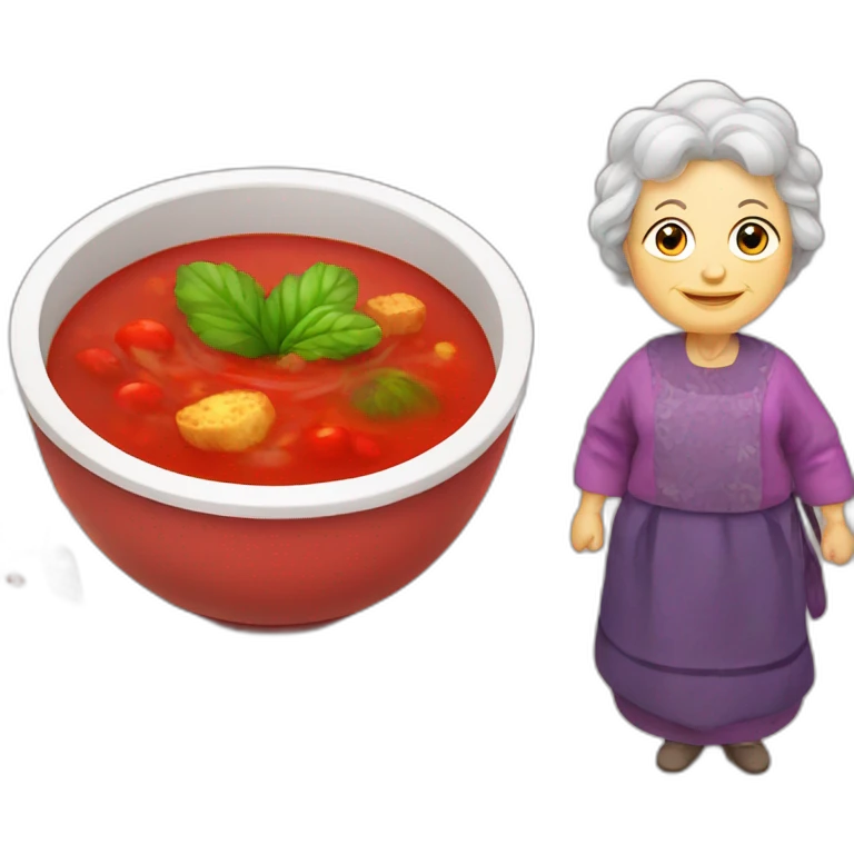Borsh Ukrainian red soup and granny emoji