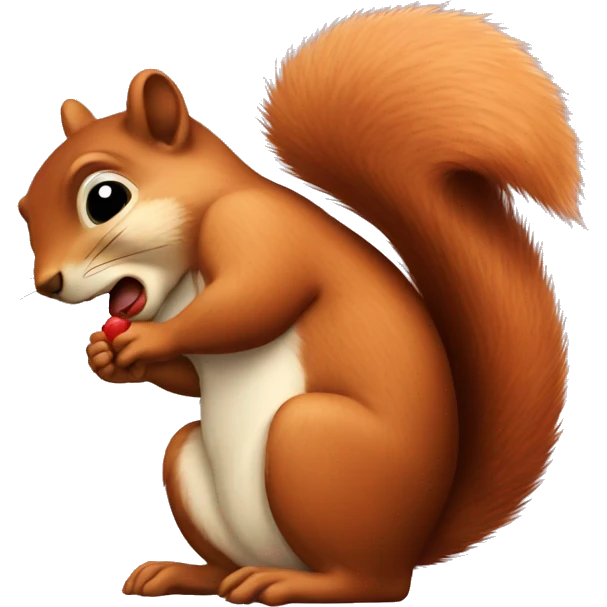 Squirrel giving a kiss emoji