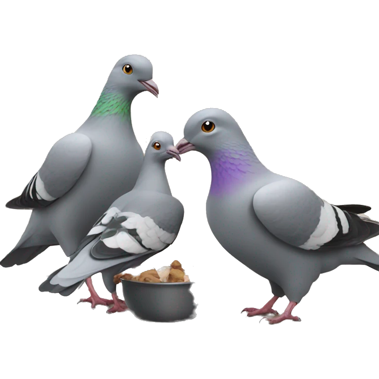 feeding pigeons  emoji