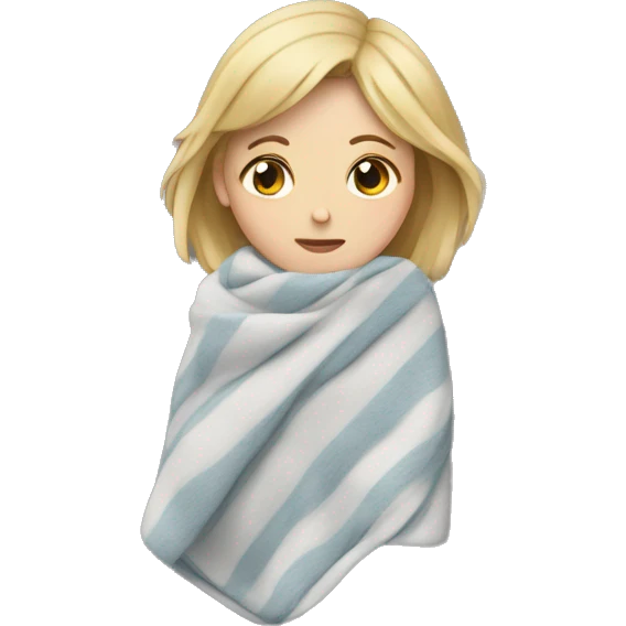white Girl in blanket cold emoji