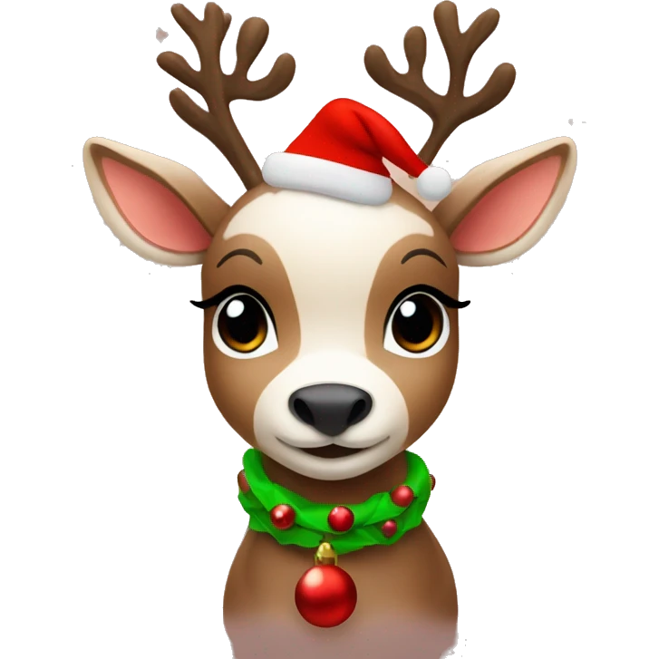 Cute Little Baby reindeer, wearing a Christmas Outfit emoji