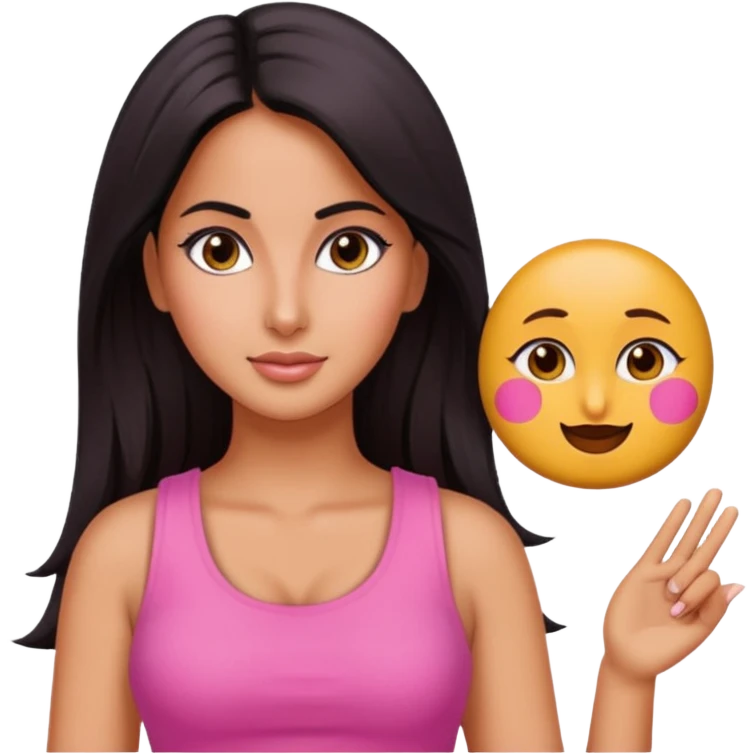ipretty bratz emoji of katrina kaif wearing a pink top emoji