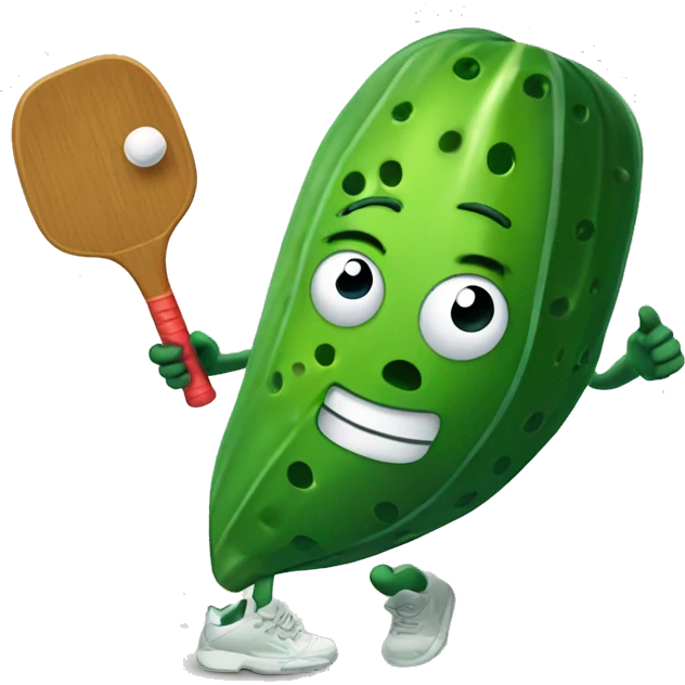 Pickle playing pickleball emoji