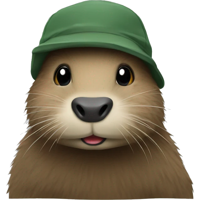 Nutria con gorro emoji