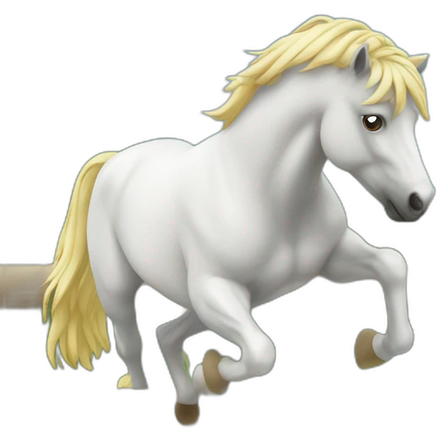 Cheval qui saute un obstacle emoji