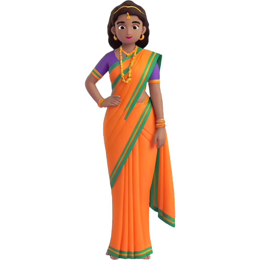 Tamil girl in saree emoji