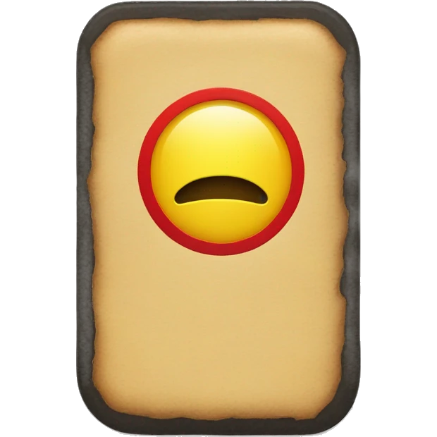 a black and red rectangle with a medium-sized yellow circle in the middle emoji