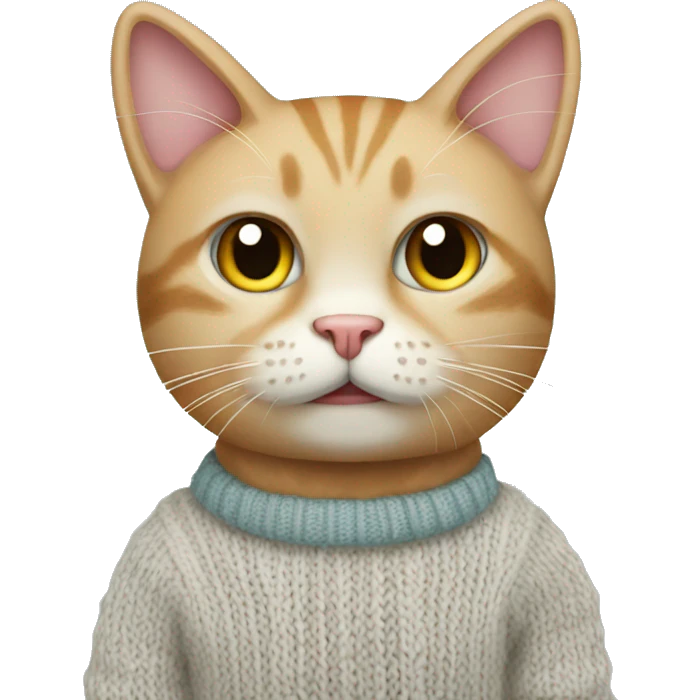 A cat wearing a knitted sweater  emoji