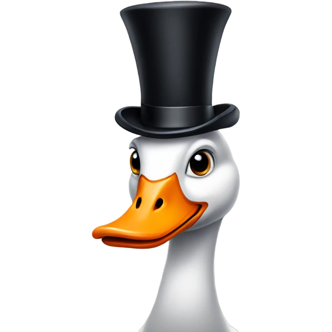 Goose with a top hat emoji