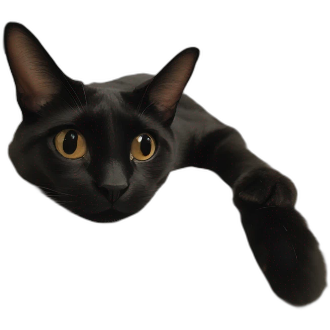 Lop-eared black cat emoji