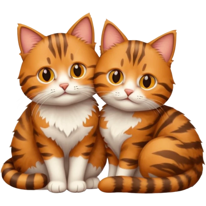 2 tabby cats hugging emoji