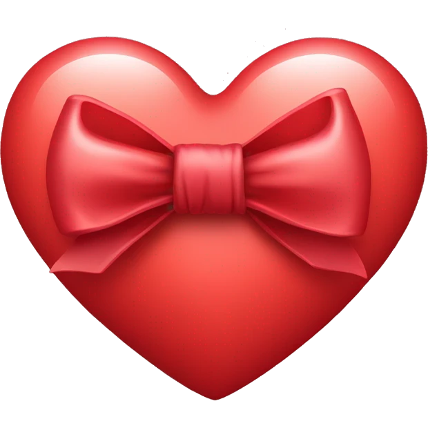 Cute red heart with bow wrapped around  emoji