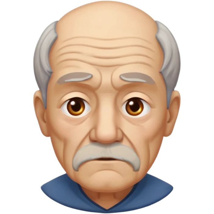 abuelo de pueblo serio y desconfiado. busto emoji