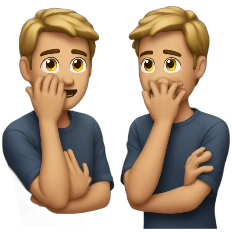 man looking at his hands shoked emoji