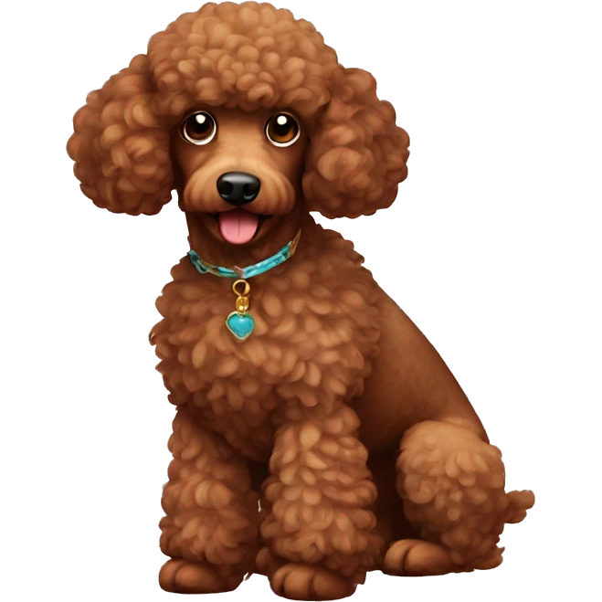 A decorated brown-colored poodle emoji