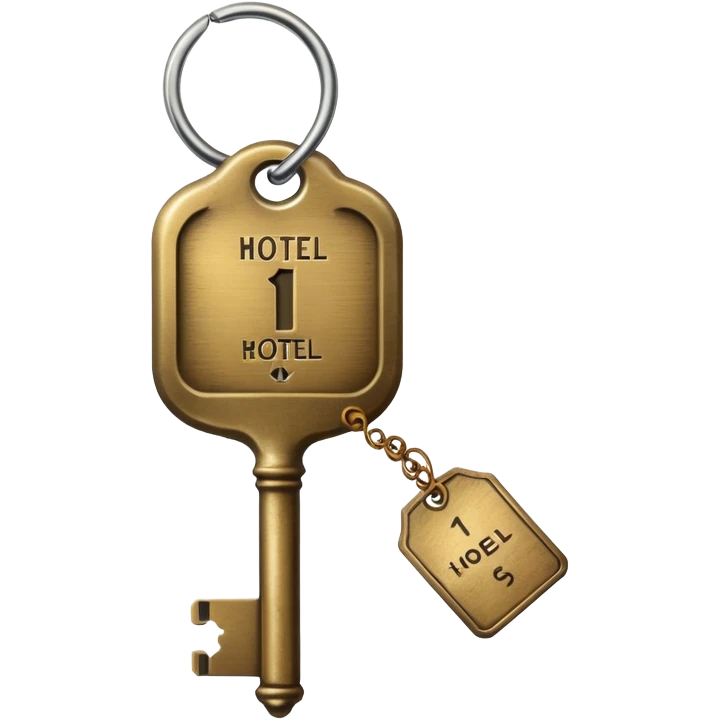 vintage brass hotel room key with large numbered tag emoji