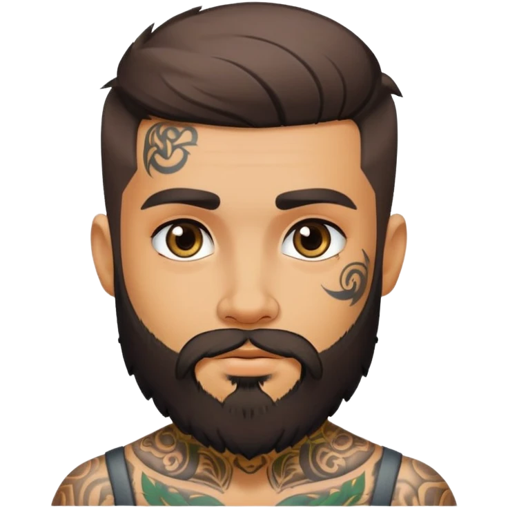 tattooed boy with beard emoji