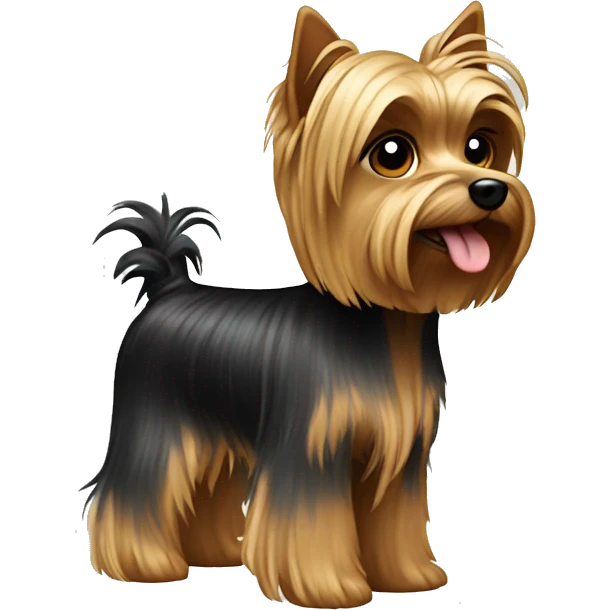 Yorkshire Terrier with ponytail emoji