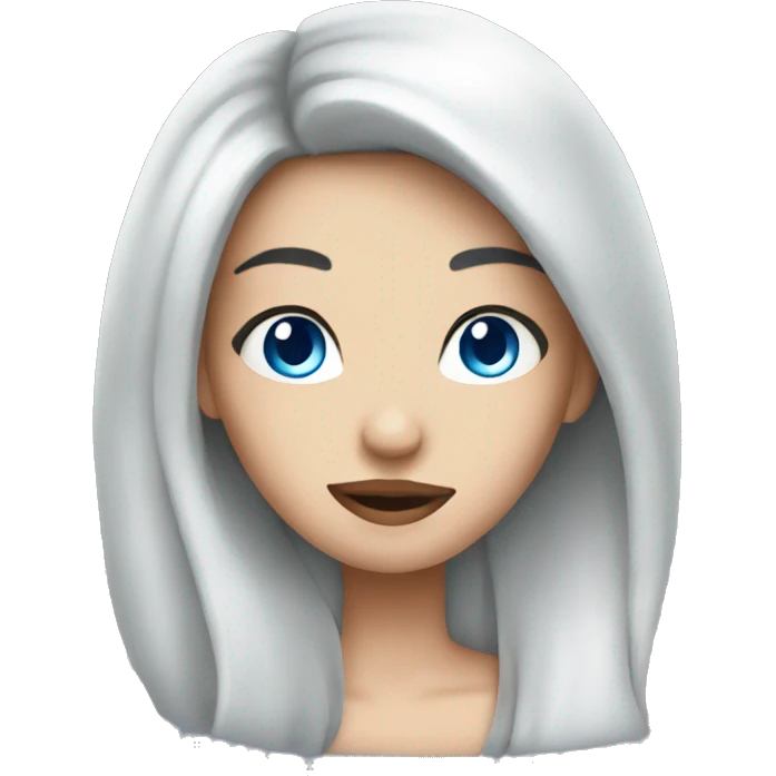 girl with black hair and blue eyes smoking emoji