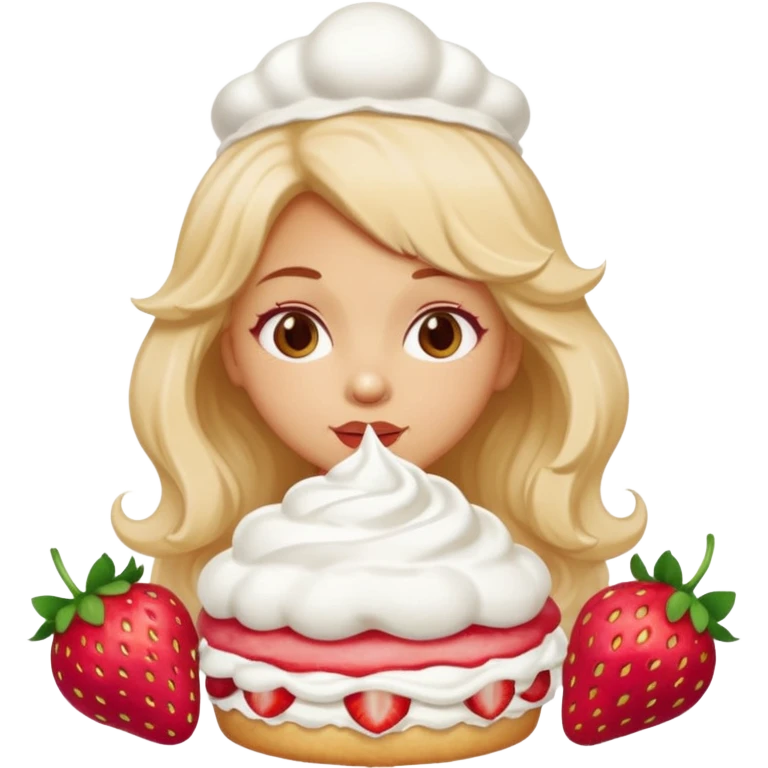 Strawberry shortcake kissing emoji