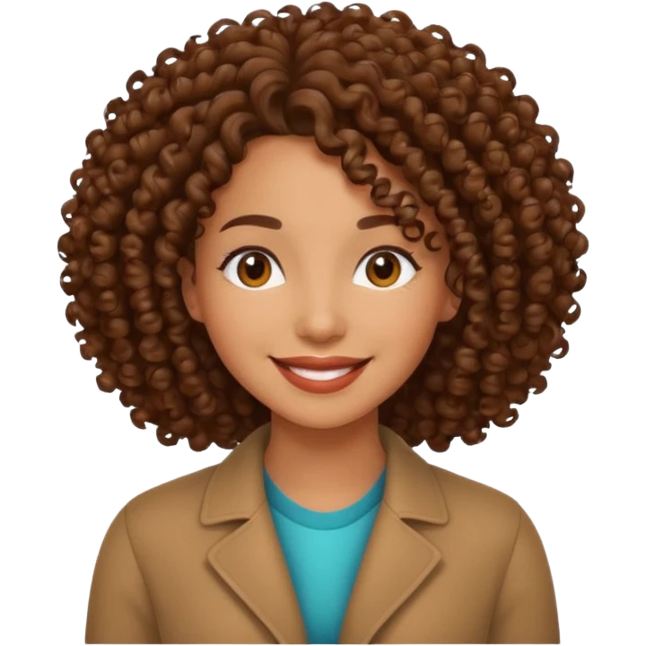 mixed race woman curl hair emoji