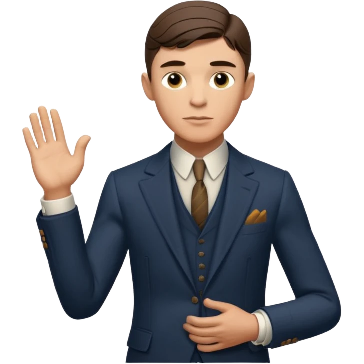 Thomas Shelby In Gratitude Pose in Pixar Style  emoji