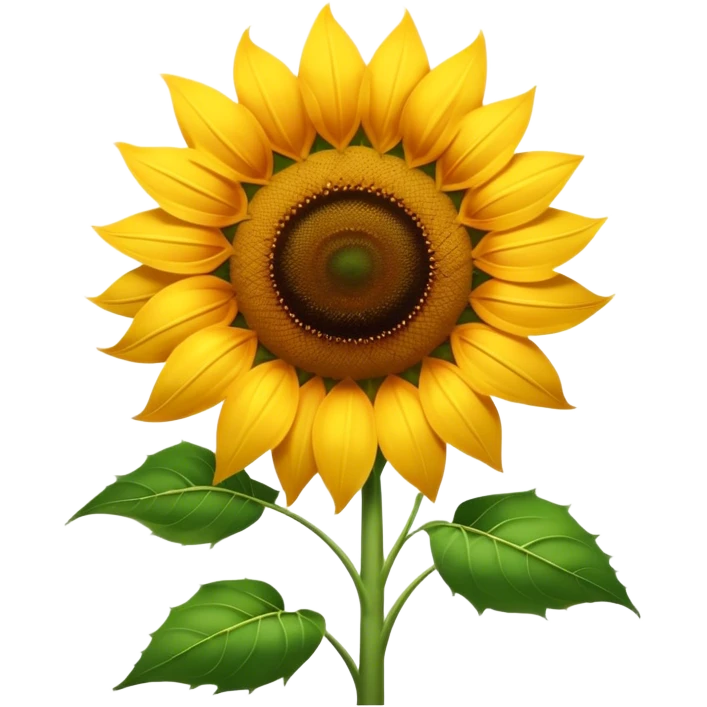Cinematic Realistic Sunflower Emoji, Tall and bright, with a large, golden-yellow blossom facing the sun, its broad, textured petals surrounding a dark center. The sturdy green stalks and leaves frame the vibrant flower, while a gentle breeze causes the petals to sway. Soft glowing outline, capturing the essence of sunshine and warmth in a cheerful, towering sunflower! emoji