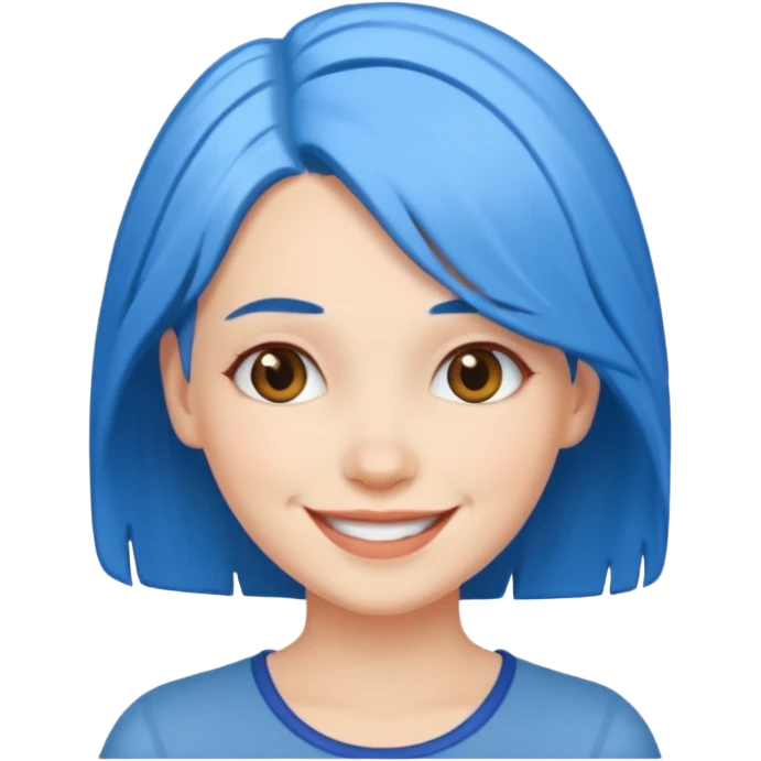 Kék haj, fehér nő emoji