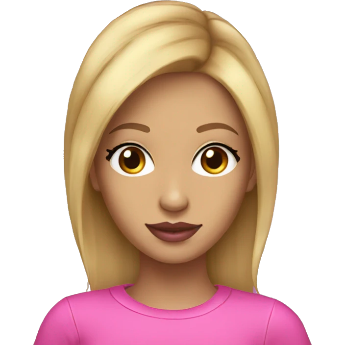 light brown blonde hair dj girl pink lips emoji