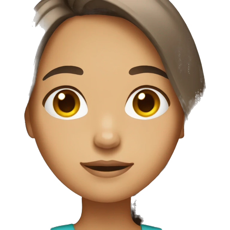 Girl with midlenght brown hair emoji