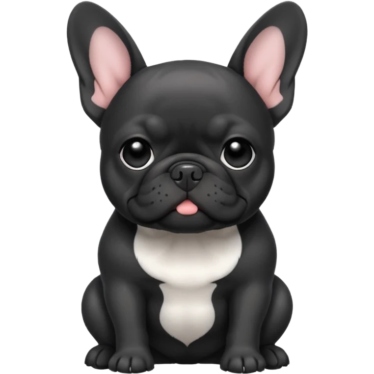 All black on black frenchie dog emoji