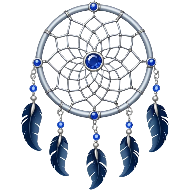Silver Dreamcatcher with sapphire stones emoji