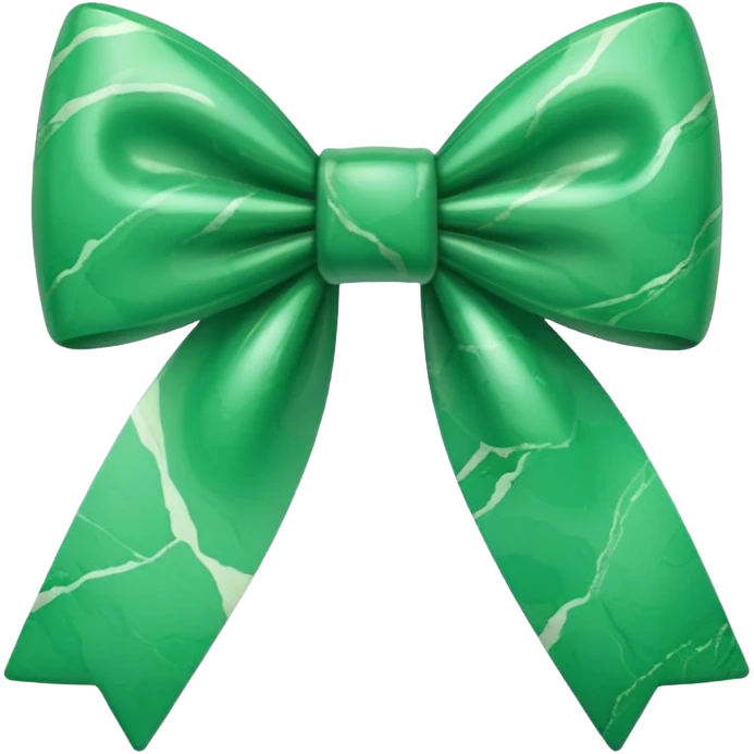 marble green bow emoji