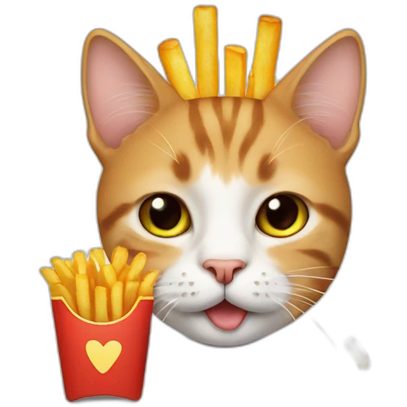 cat with fries emoji