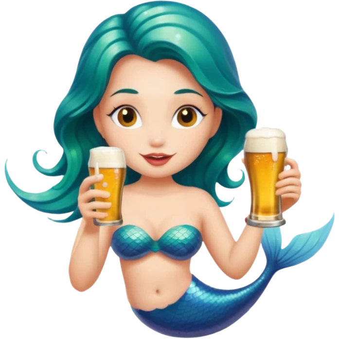 mermaid drinking beer emoji